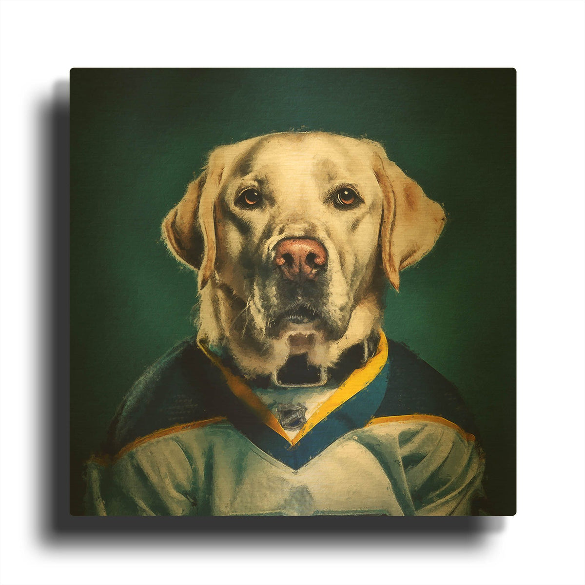 'Hockey 7' By Sean Parnell Gold Metal Wall Art