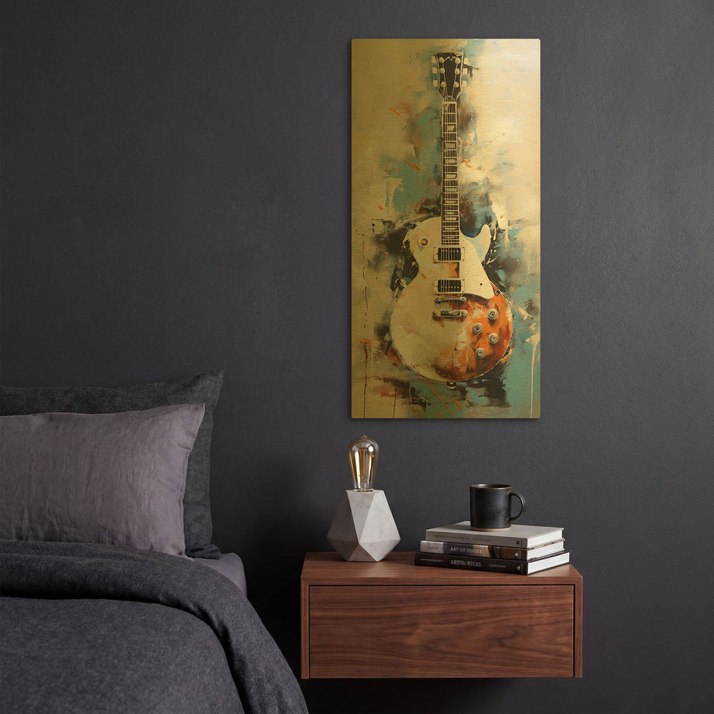 'Les Paul 8' By Sean Parnell Gold Metal Wall Art