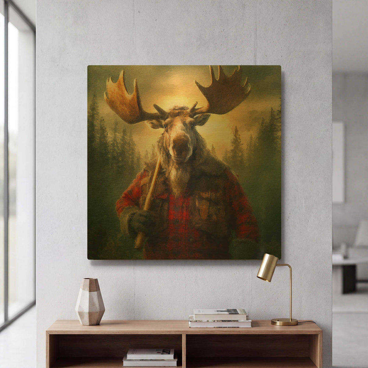 'Lumberjack' By Sean Parnell Gold Metal Wall Art