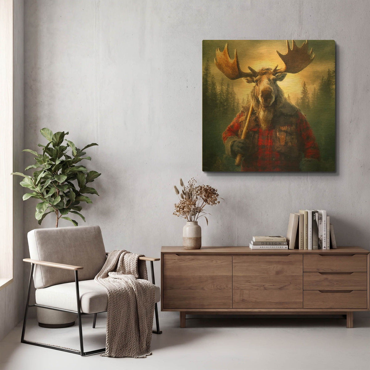 'Lumberjack' By Sean Parnell Gold Metal Wall Art