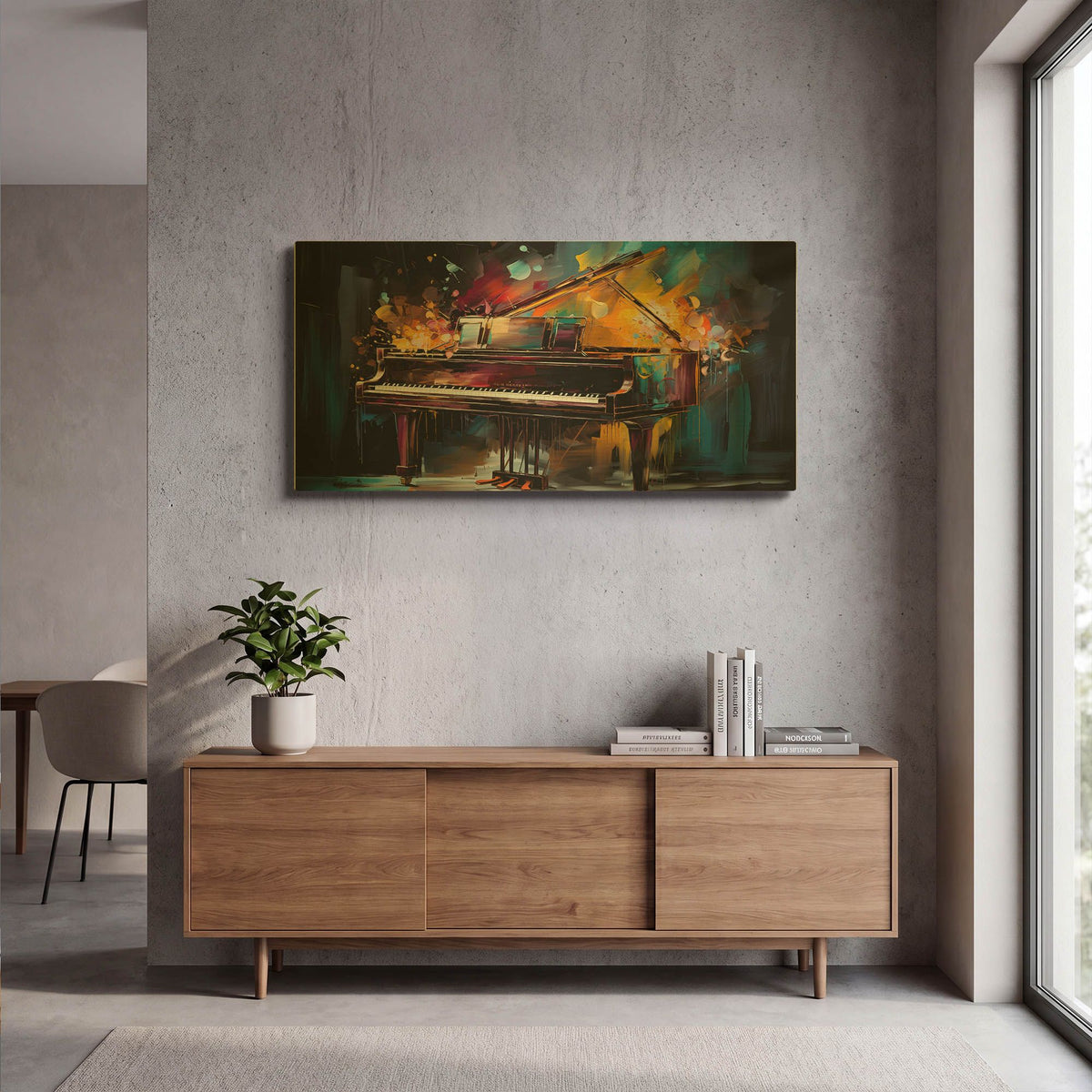 'Piano 5' By Sean Parnell Gold Metal Wall Art