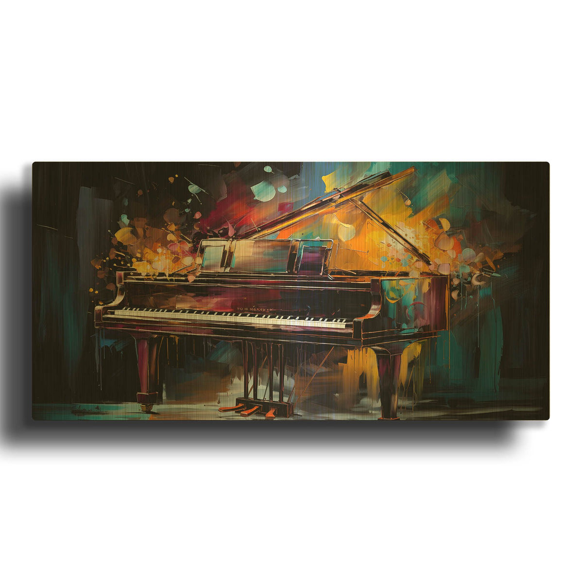 'Piano 5' By Sean Parnell Gold Metal Wall Art