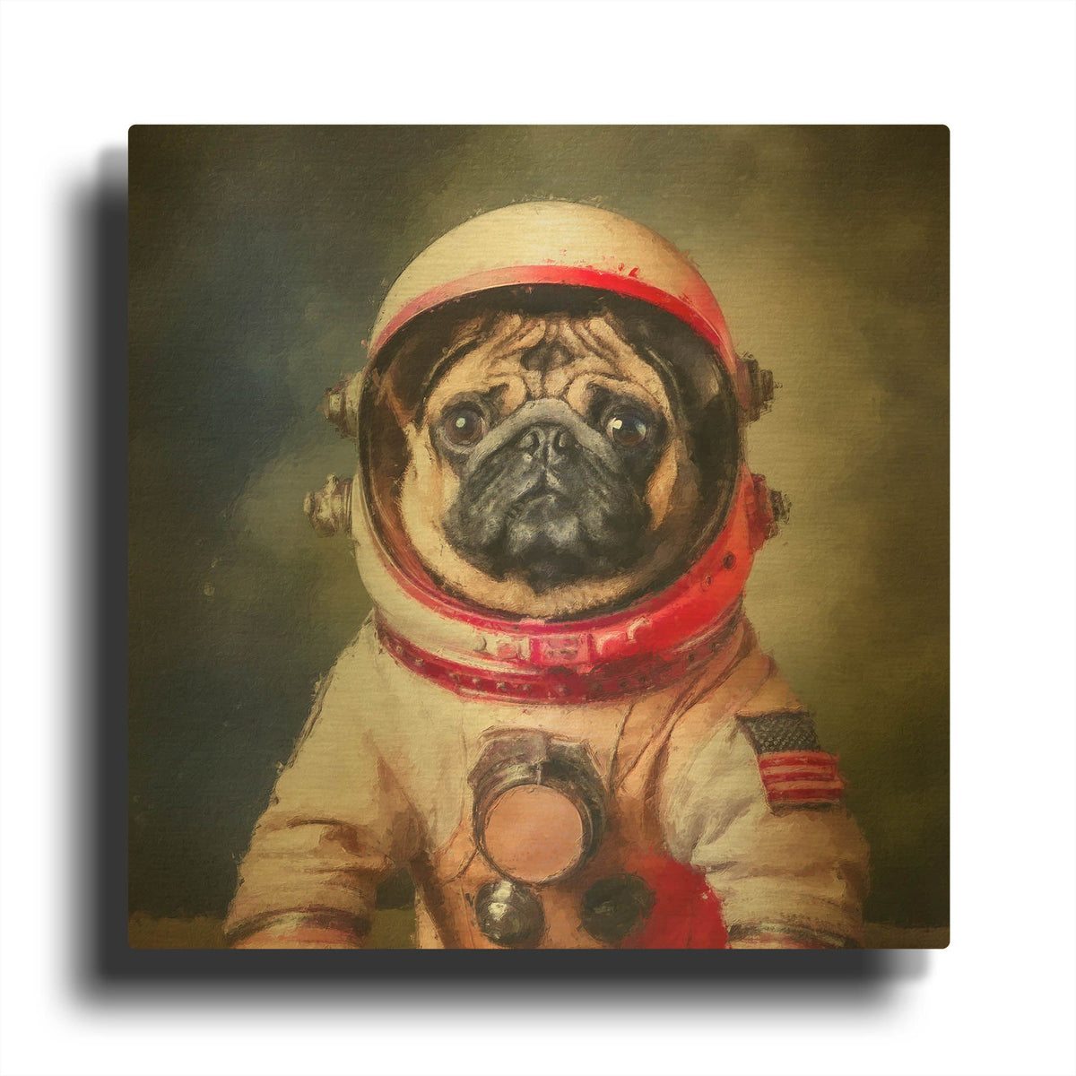'Pug Grissom' By Sean Parnell Gold Metal Wall Art