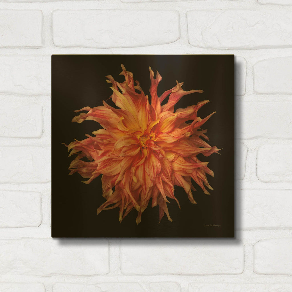 'Dahlia 6' By Debra Van Swearingen Gold Metal Wall Art