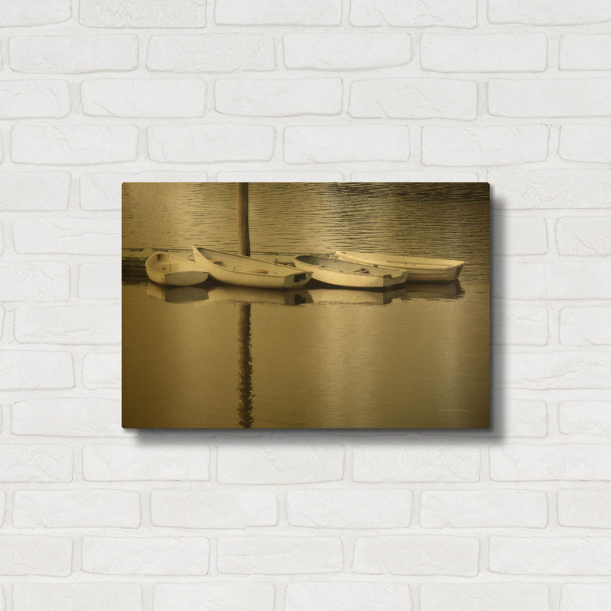 'Dories' By Debra Van Swearingen Gold Metal Wall Art