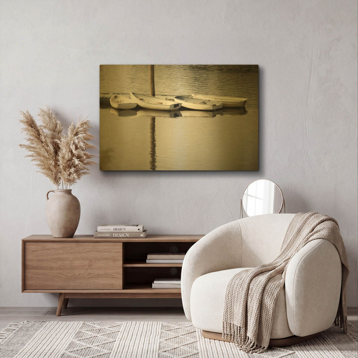 'Dories' By Debra Van Swearingen Gold Metal Wall Art
