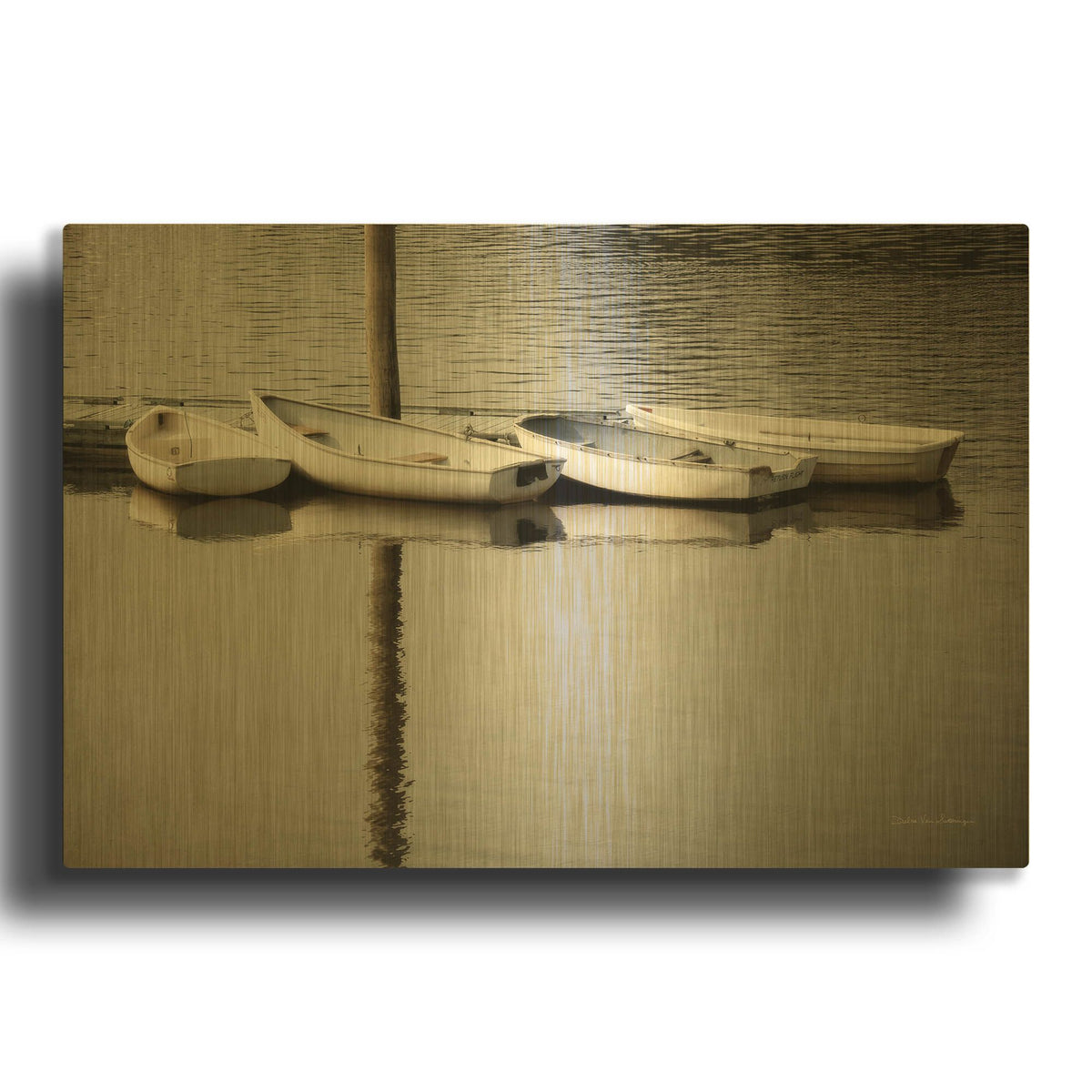 'Dories' By Debra Van Swearingen Gold Metal Wall Art
