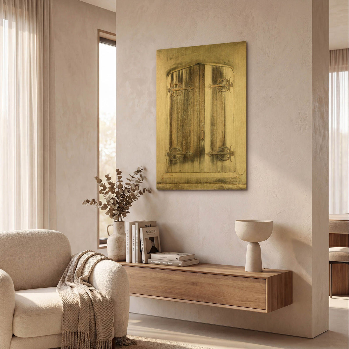 'Rustic Door' By Debra Van Swearingen Gold Metal Wall Art