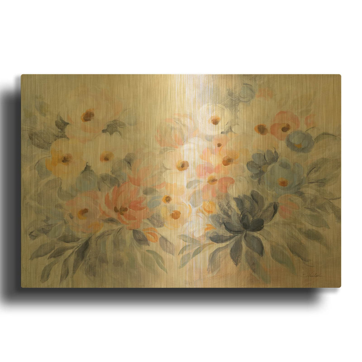 'Among The April Flowers' By Silvia Vassileva Gold Metal Wall Art