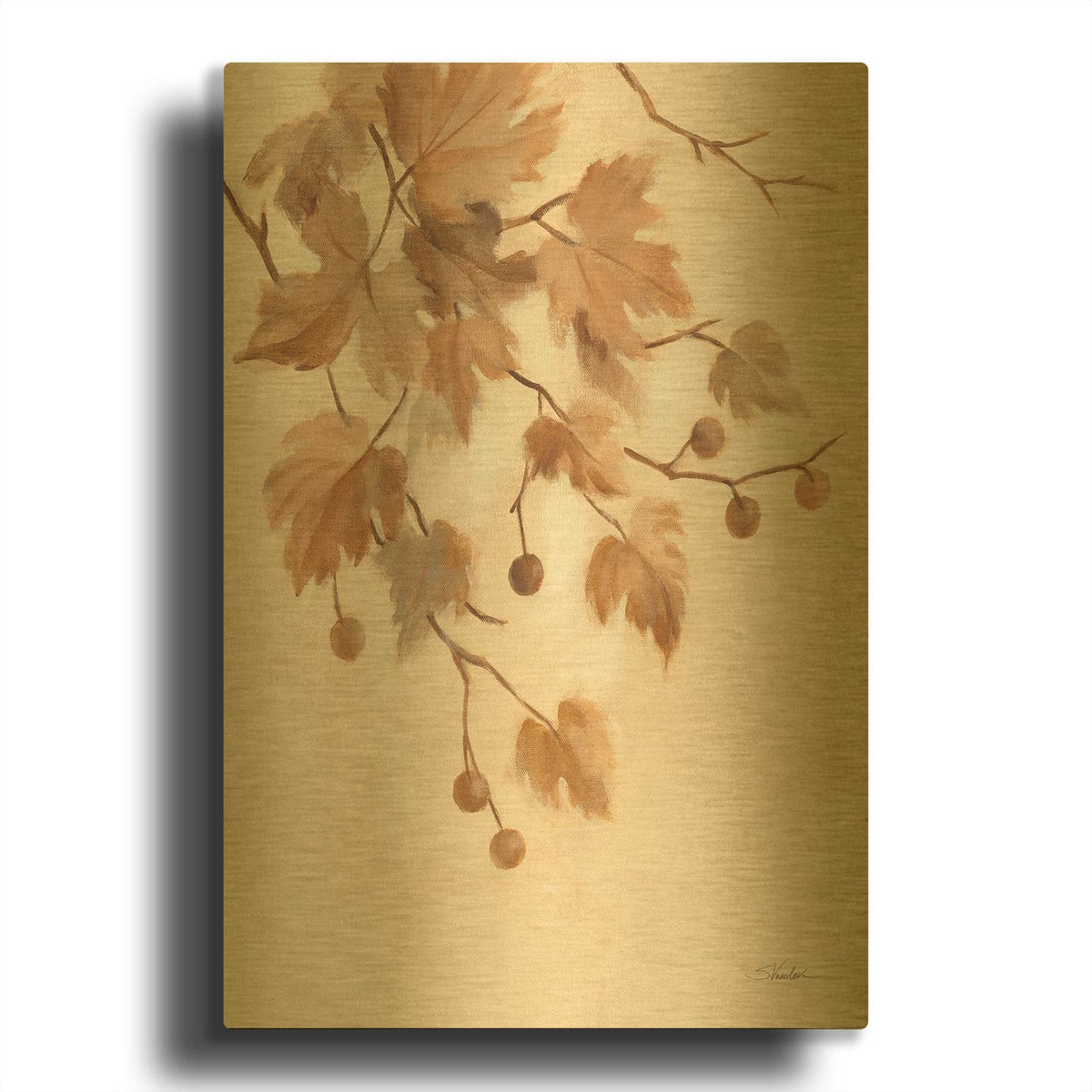 'Boho Natural 1' By Silvia Vassileva Gold Metal Wall Art