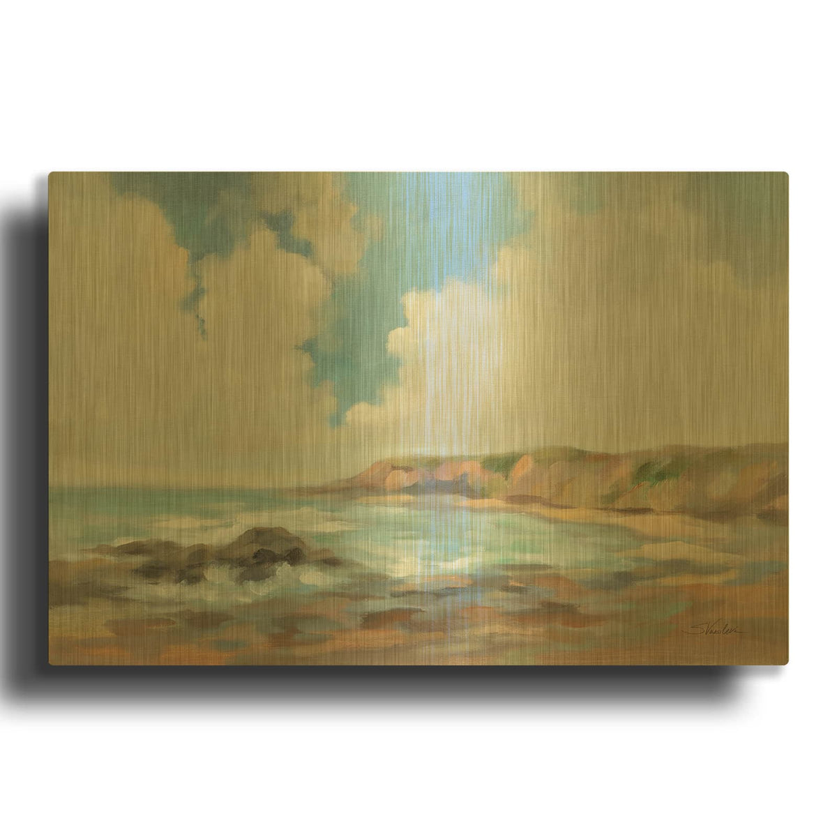 'California Coast Marine Layer' By Silvia Vassileva Gold Metal Wall Art