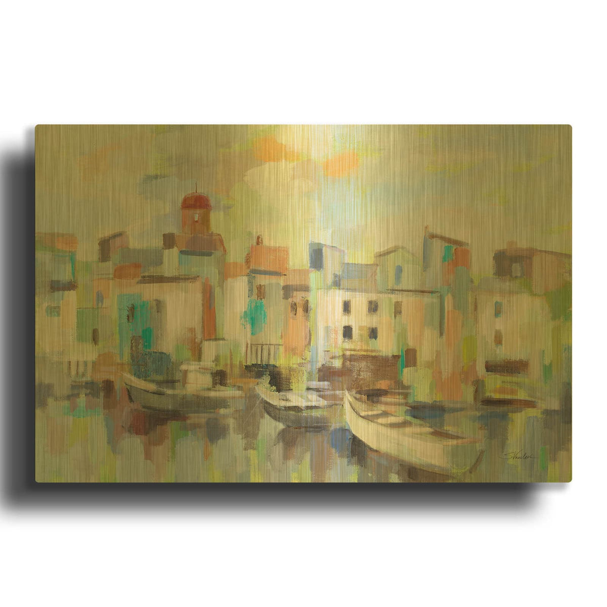 'Chartreuse Light' By Silvia Vassileva Gold Metal Wall Art