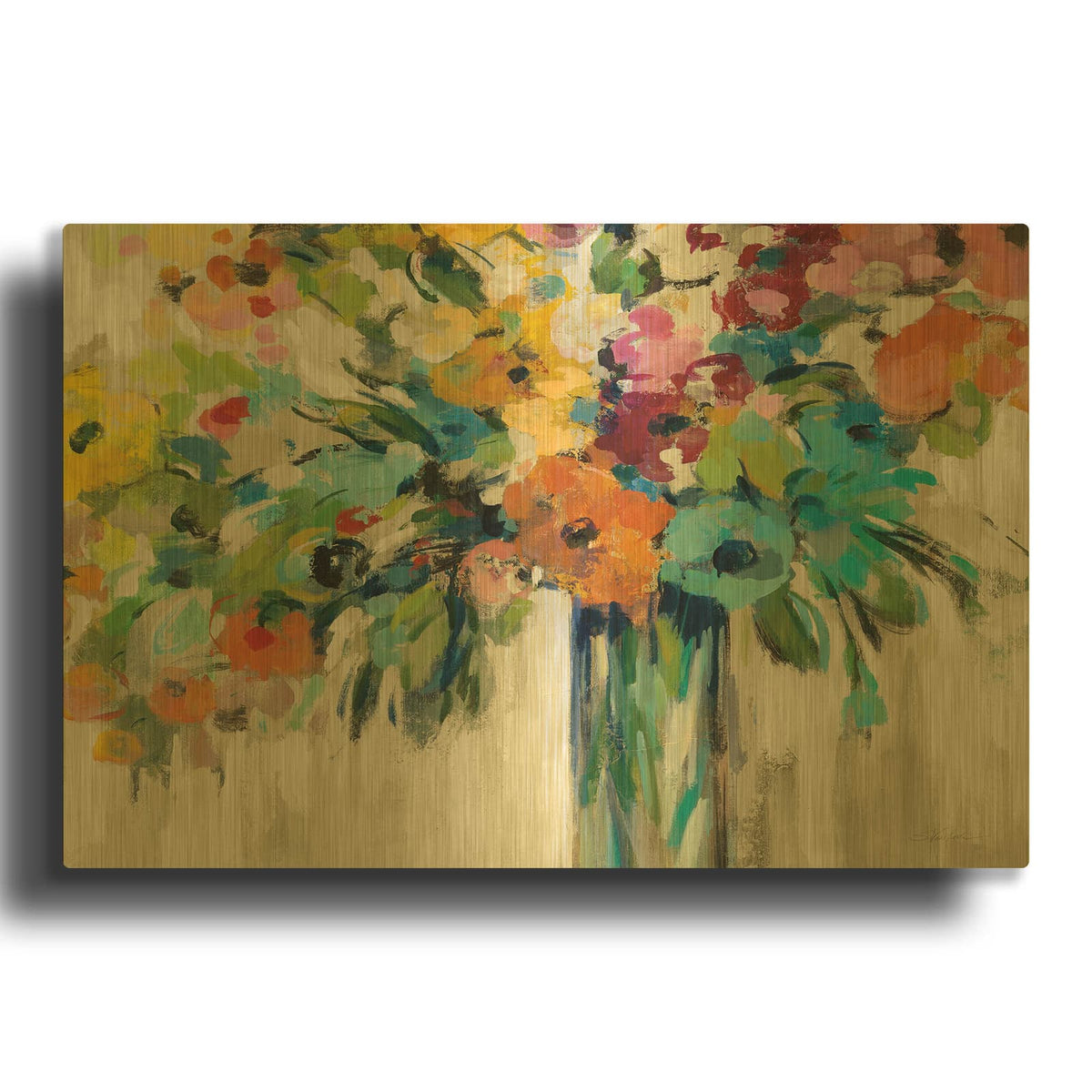 'Cloud Of Flower Solid C' By Silvia Vassileva Gold Metal Wall Art
