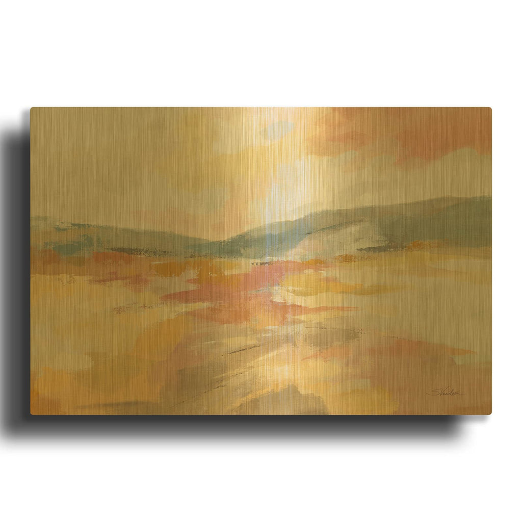 'Honeybloom Meadow' By Silvia Vassileva Gold Metal Wall Art