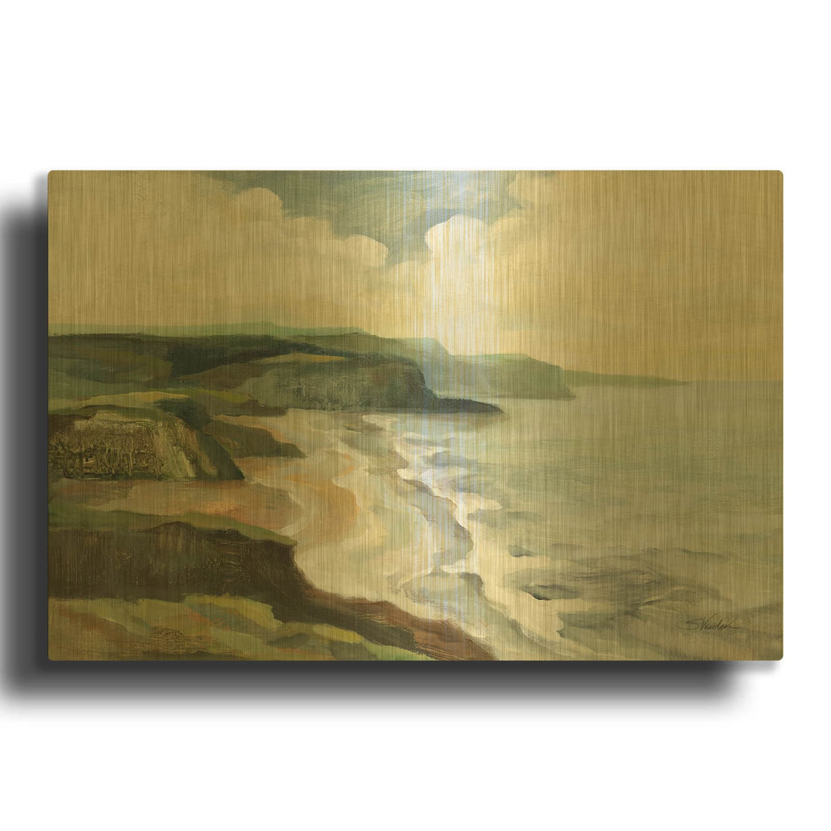 'Irish Coast' By Silvia Vassileva Gold Metal Wall Art