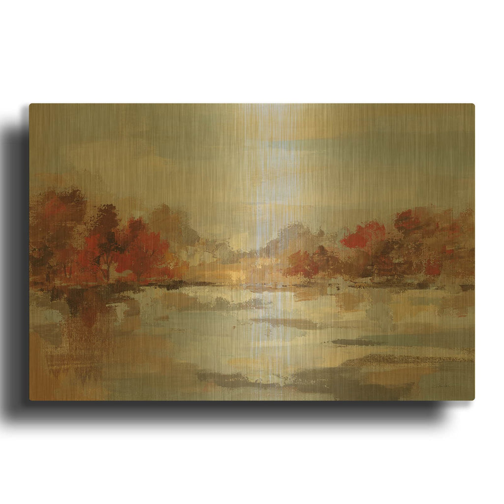'Late Fall Reminiscence' By Silvia Vassileva Gold Metal Wall Art