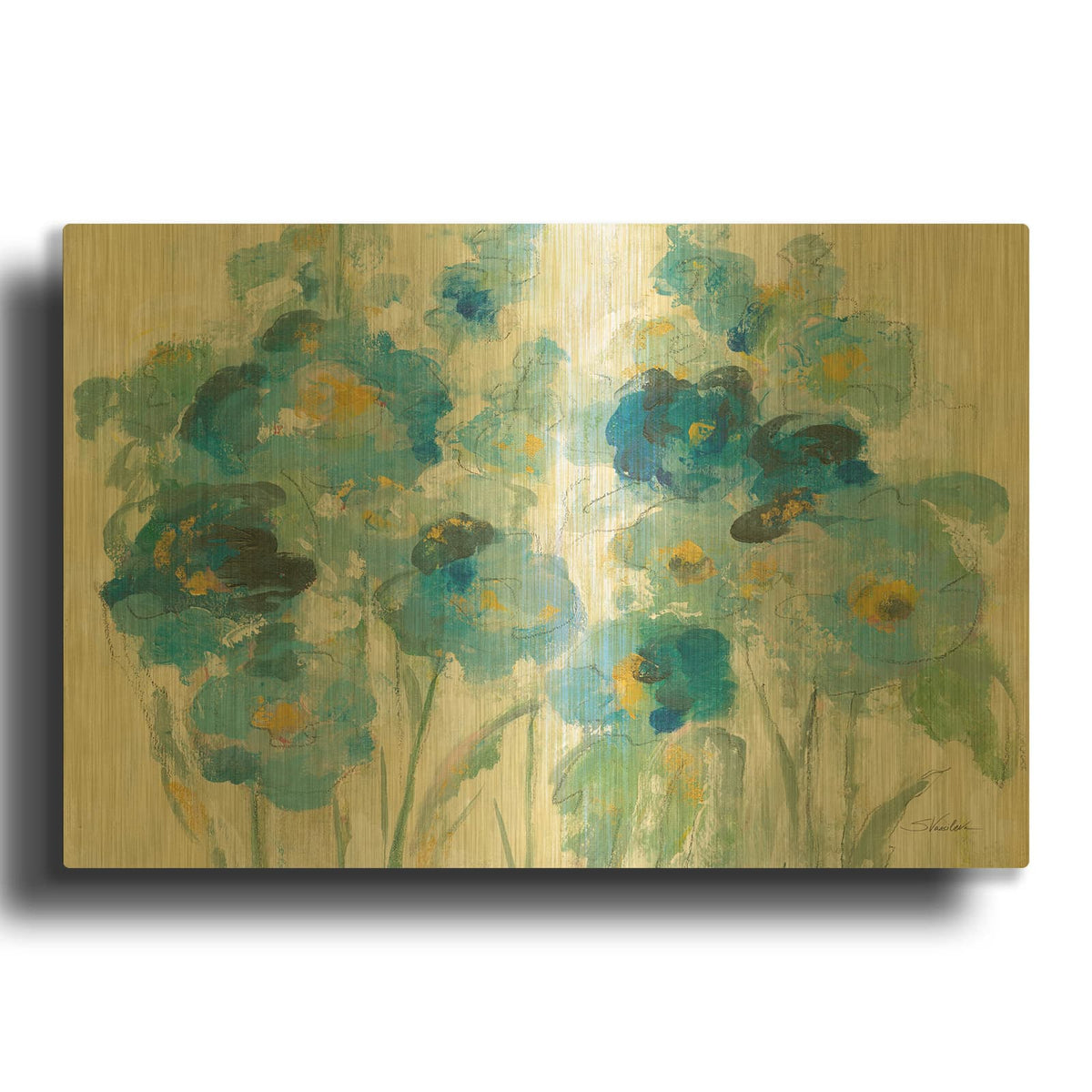 'Loose Bouquet 3' By Silvia Vassileva Gold Metal Wall Art