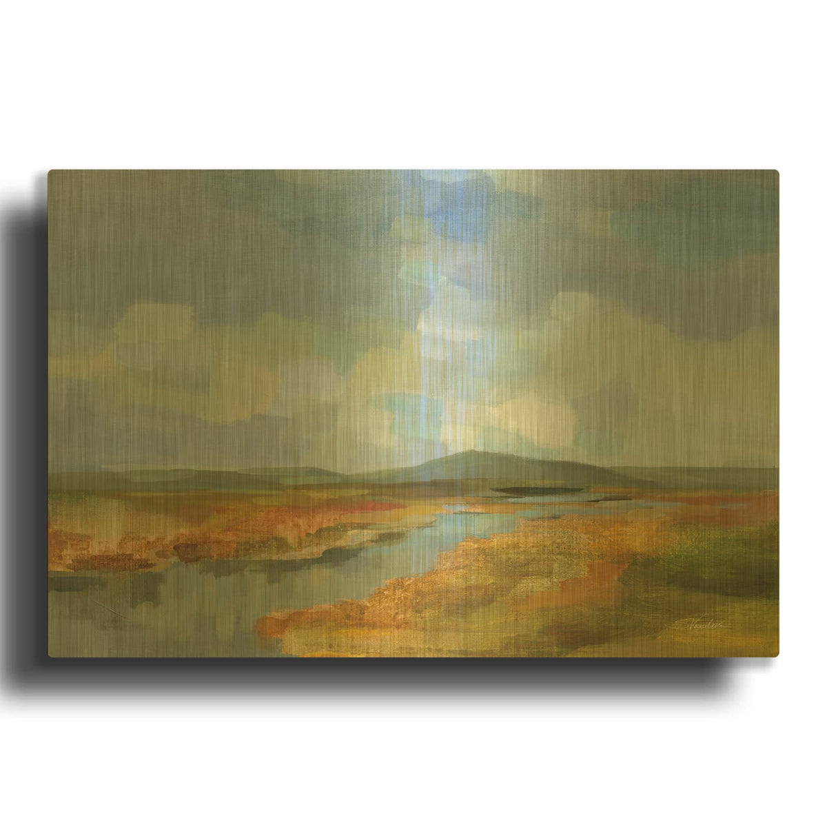 'Meanders' By Silvia Vassileva Gold Metal Wall Art