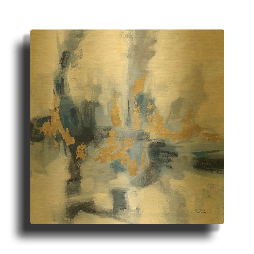 'Midnight Embrace' By Silvia Vassileva Gold Metal Wall Art