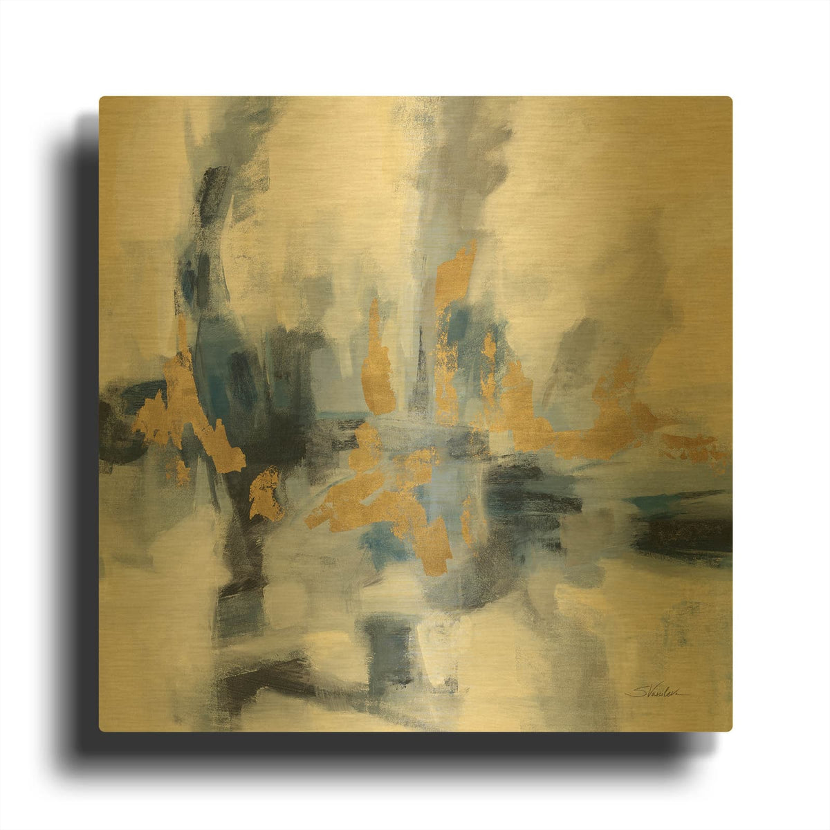 'Midnight Embrace' By Silvia Vassileva Gold Metal Wall Art