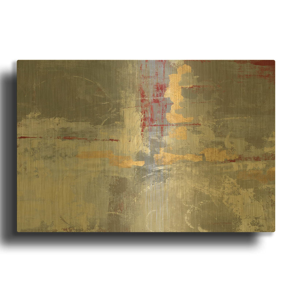 'Missing You Red C' By Silvia Vassileva Gold Metal Wall Art