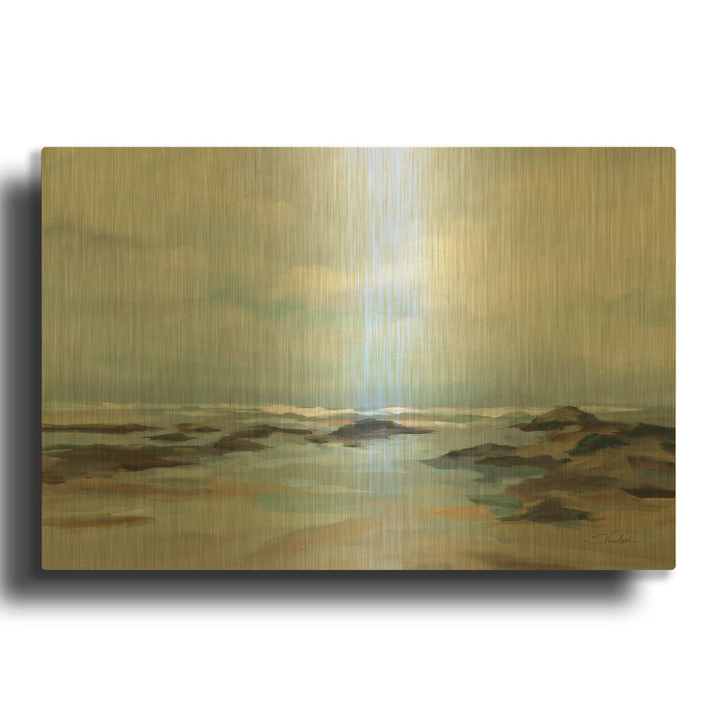 'Morning Beach' By Silvia Vassileva Gold Metal Wall Art