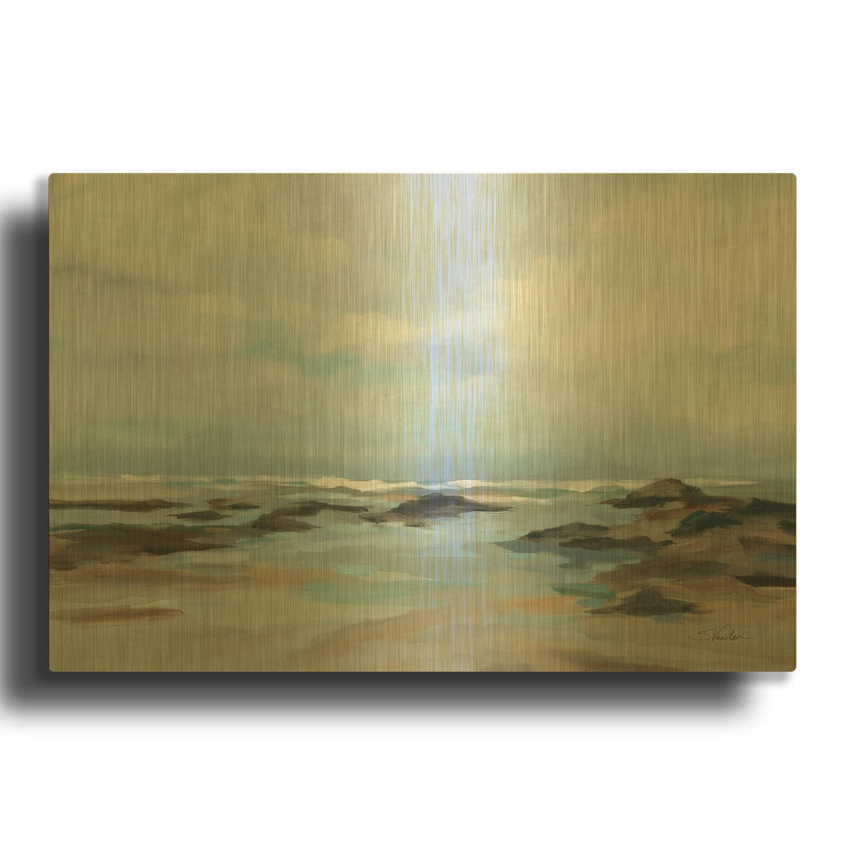'Morning Beach' By Silvia Vassileva Gold Metal Wall Art