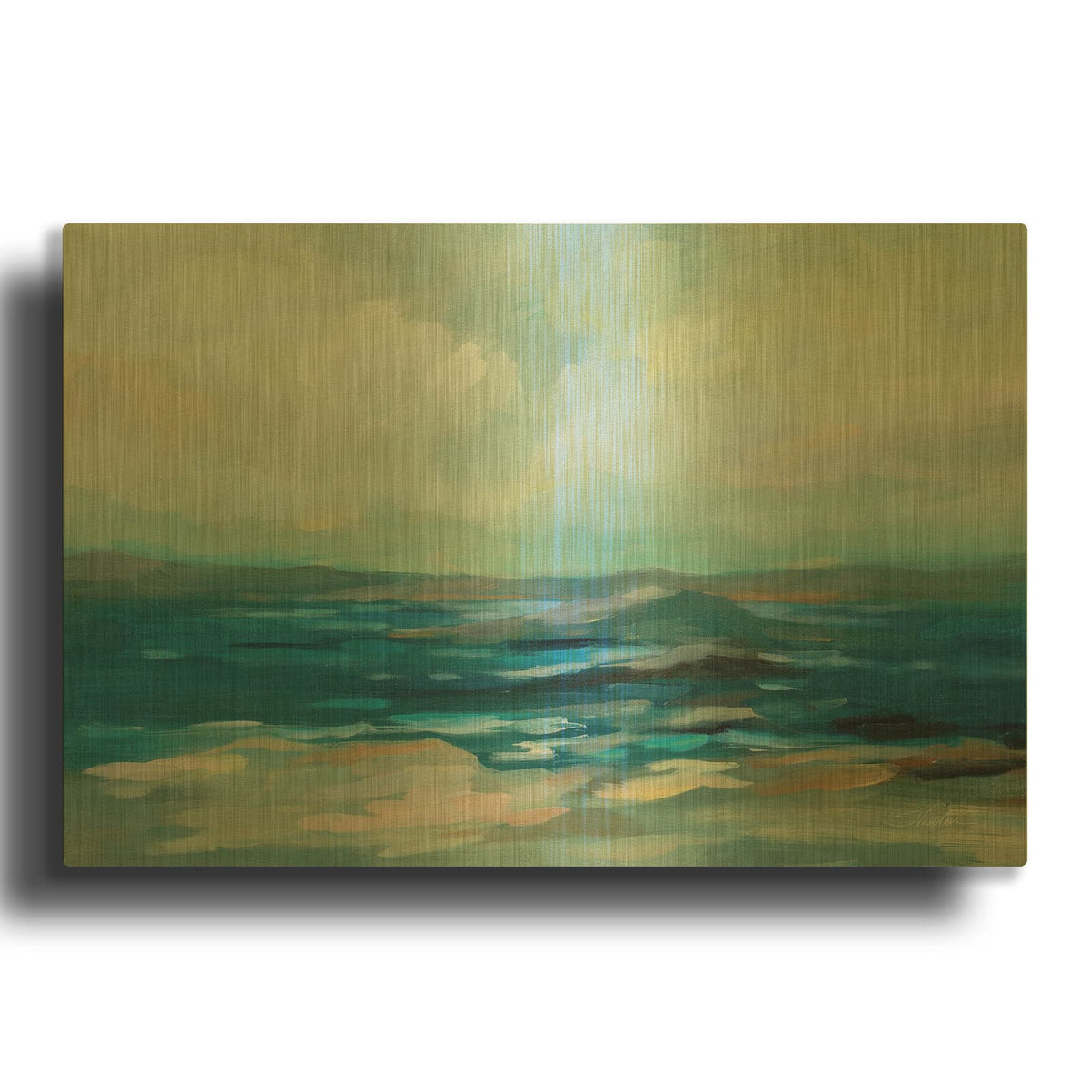 'Morning Marine Layer' By Silvia Vassileva Gold Metal Wall Art