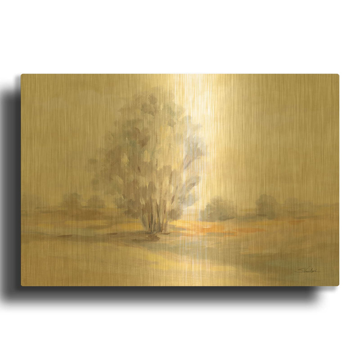 'Muted Light' By Silvia Vassileva Gold Metal Wall Art