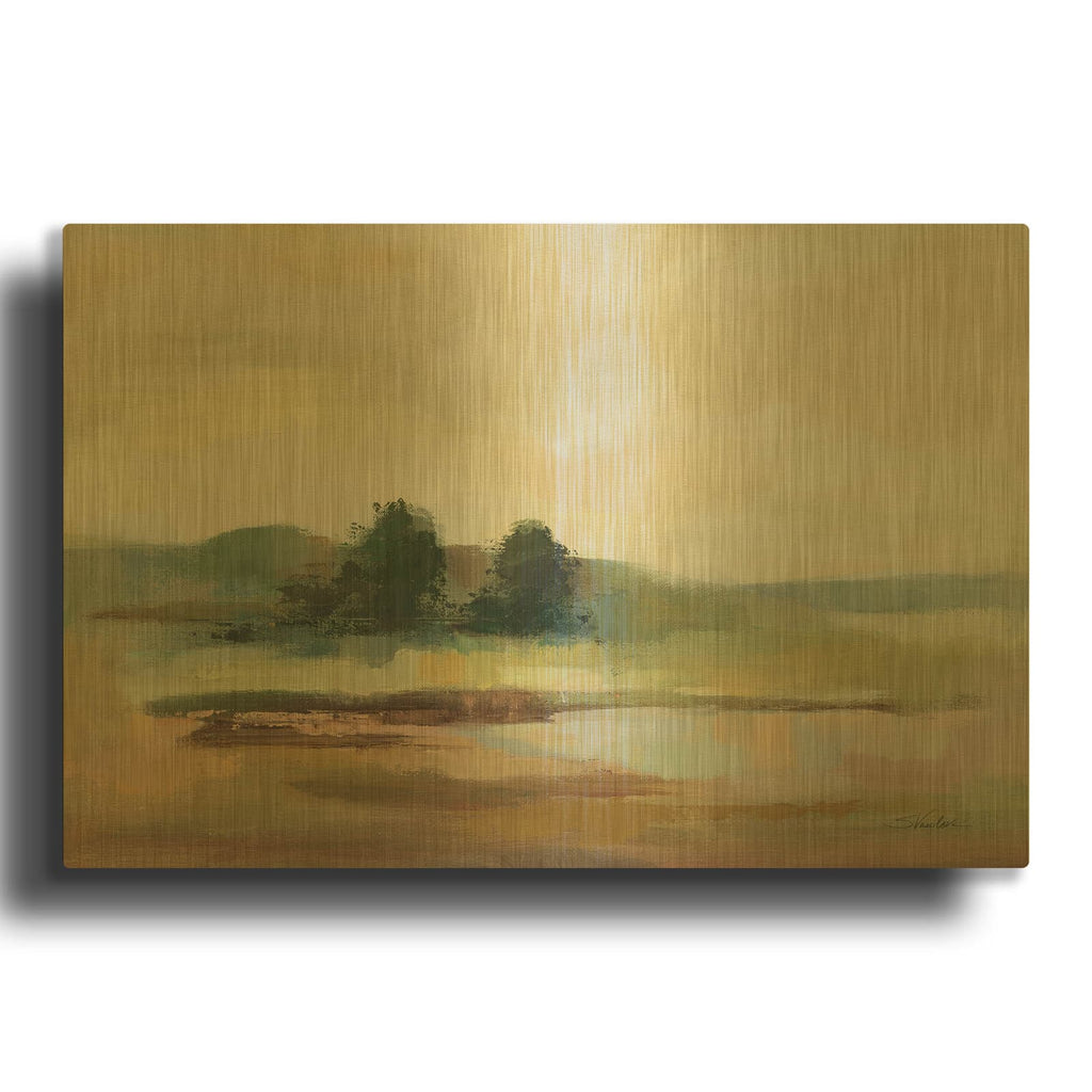 'Muted Yellow Sky' By Silvia Vassileva Gold Metal Wall Art