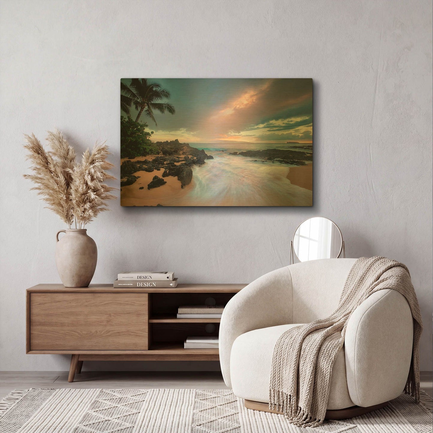 'Beach Calm' By Dennis Frates Gold Metal Wall Art
