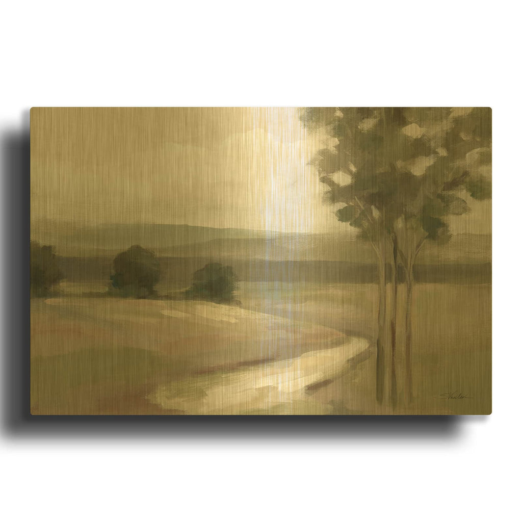 'Olive Trees' By Silvia Vassileva Gold Metal Wall Art