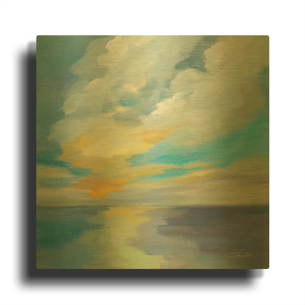 'Pacific Light' By Silvia Vassileva Gold Metal Wall Art