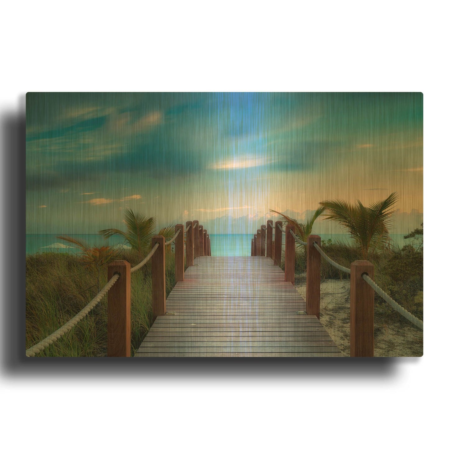 'Paradise Path' By Dennis Frates Gold Metal Wall Art