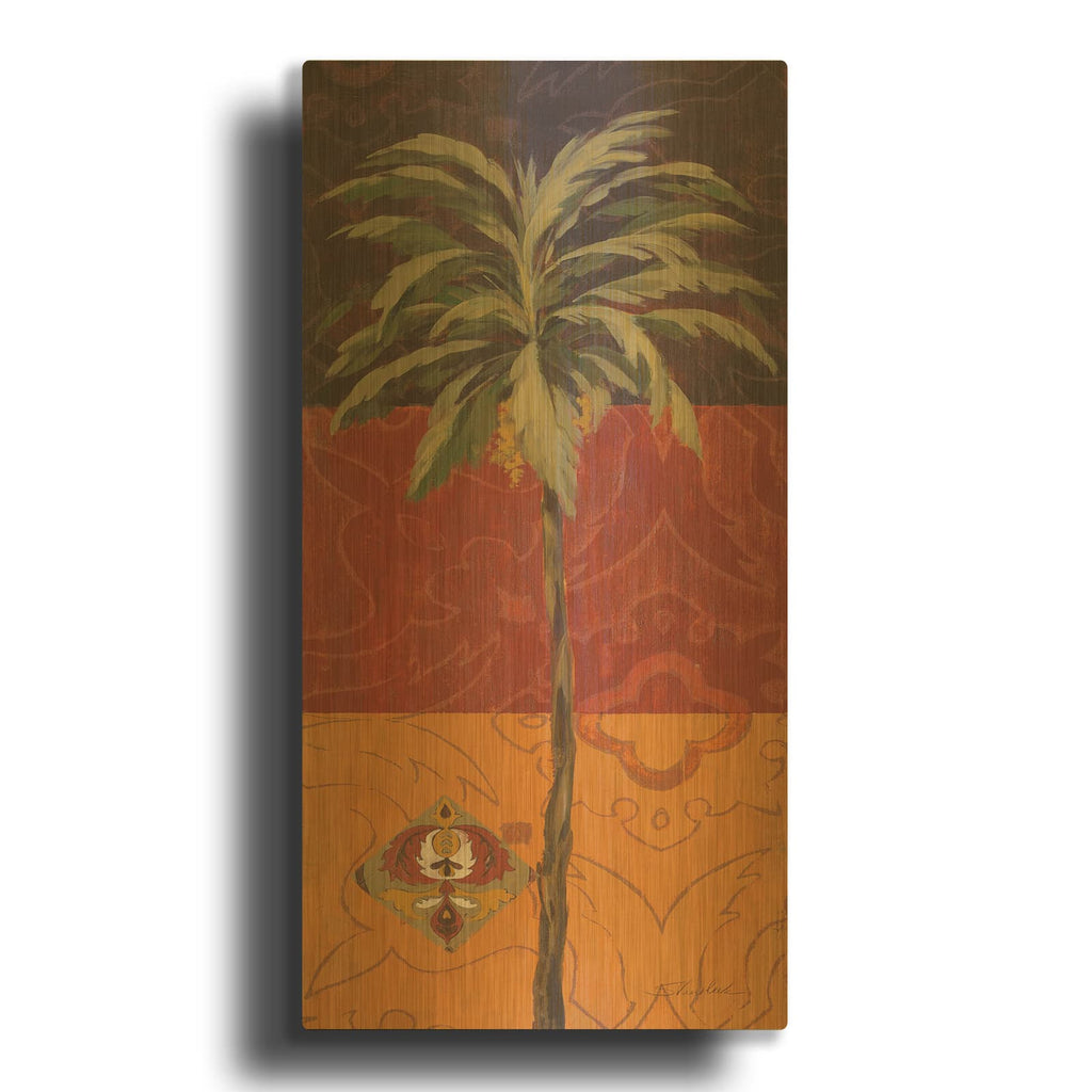 'Patterned Moroccan Palm 1' By Silvia Vassileva Gold Metal Wall Art