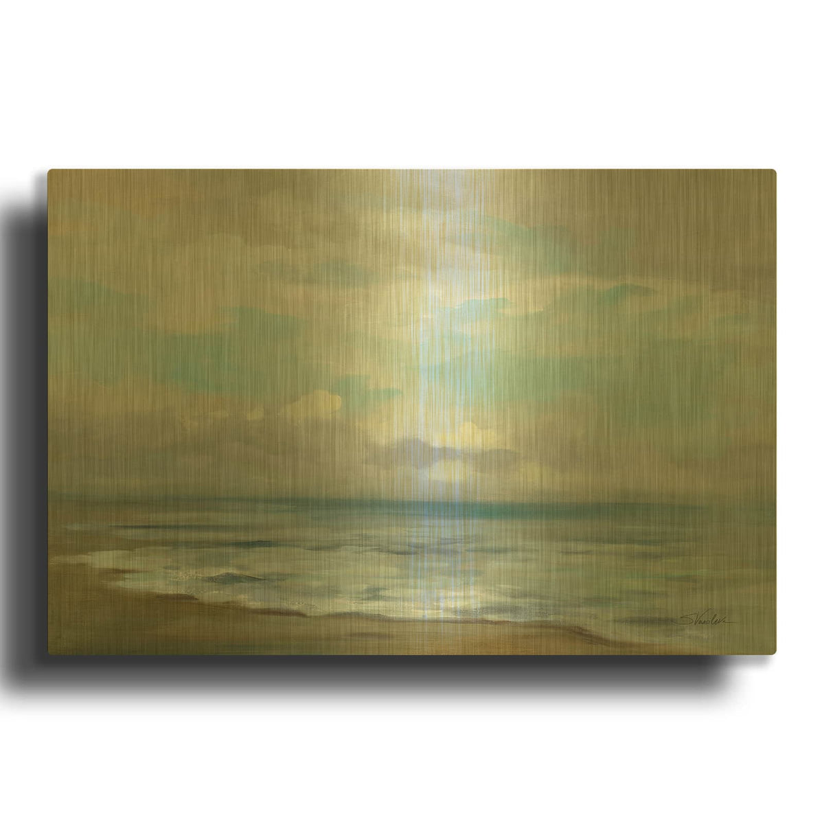 'Rising Sun' By Silvia Vassileva Gold Metal Wall Art