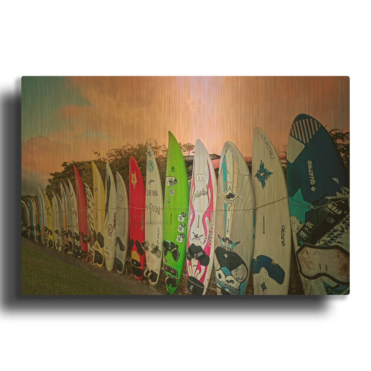 'Surf Time' By Dennis Frates Gold Metal Wall Art
