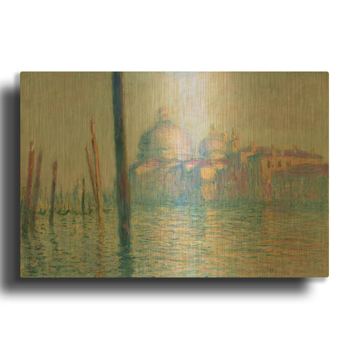 'Le Grand Canal' By Claude Monet Gold Metal Wall Art