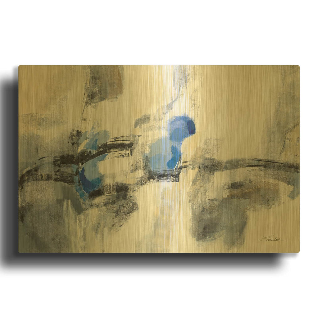 'Sapphire Sky' By Silvia Vassileva Gold Metal Wall Art