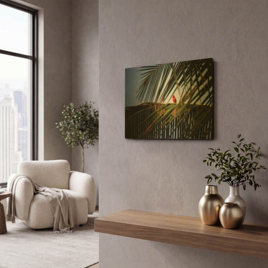 'Cardinal' By Dennis Frates Gold Metal Wall Art