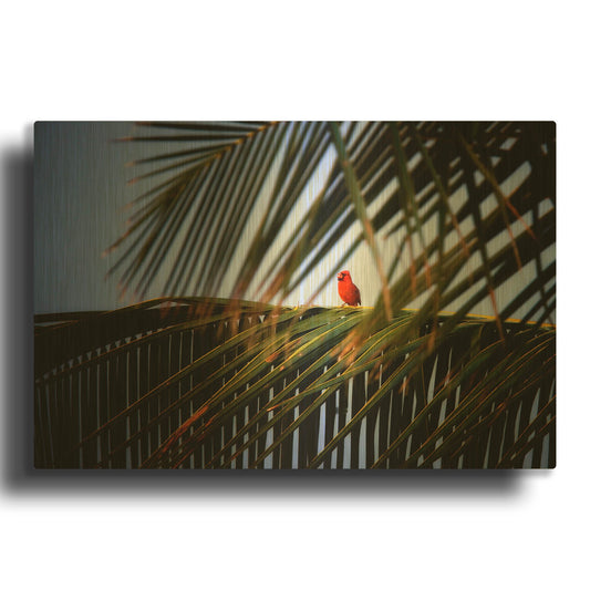 'Cardinal' By Dennis Frates Gold Metal Wall Art