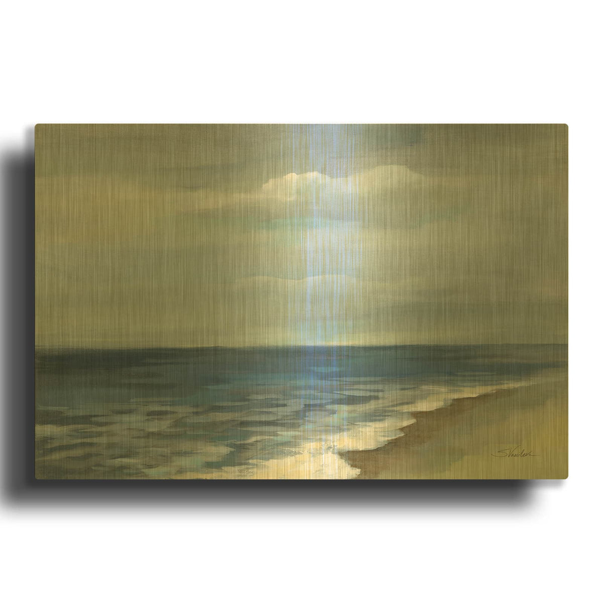 'Silent Waves' By Silvia Vassileva Gold Metal Wall Art