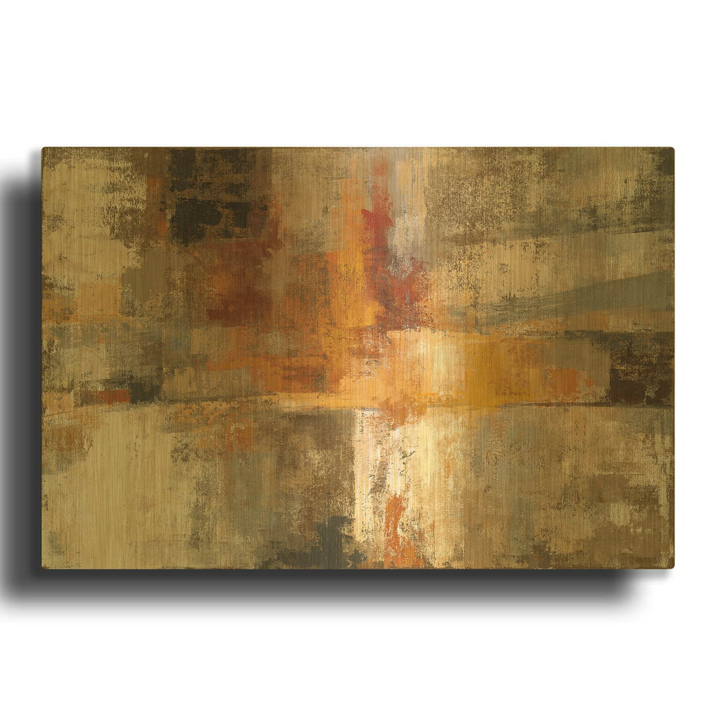 'Silver And Amber C' By Silvia Vassileva Gold Metal Wall Art