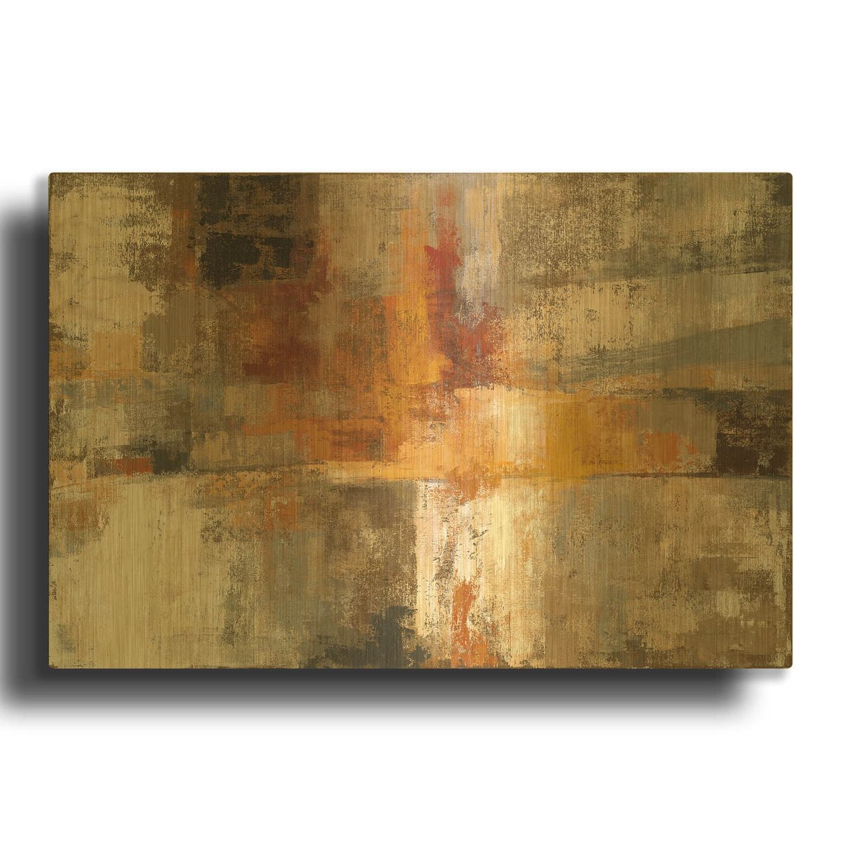 'Silver And Amber C' By Silvia Vassileva Gold Metal Wall Art