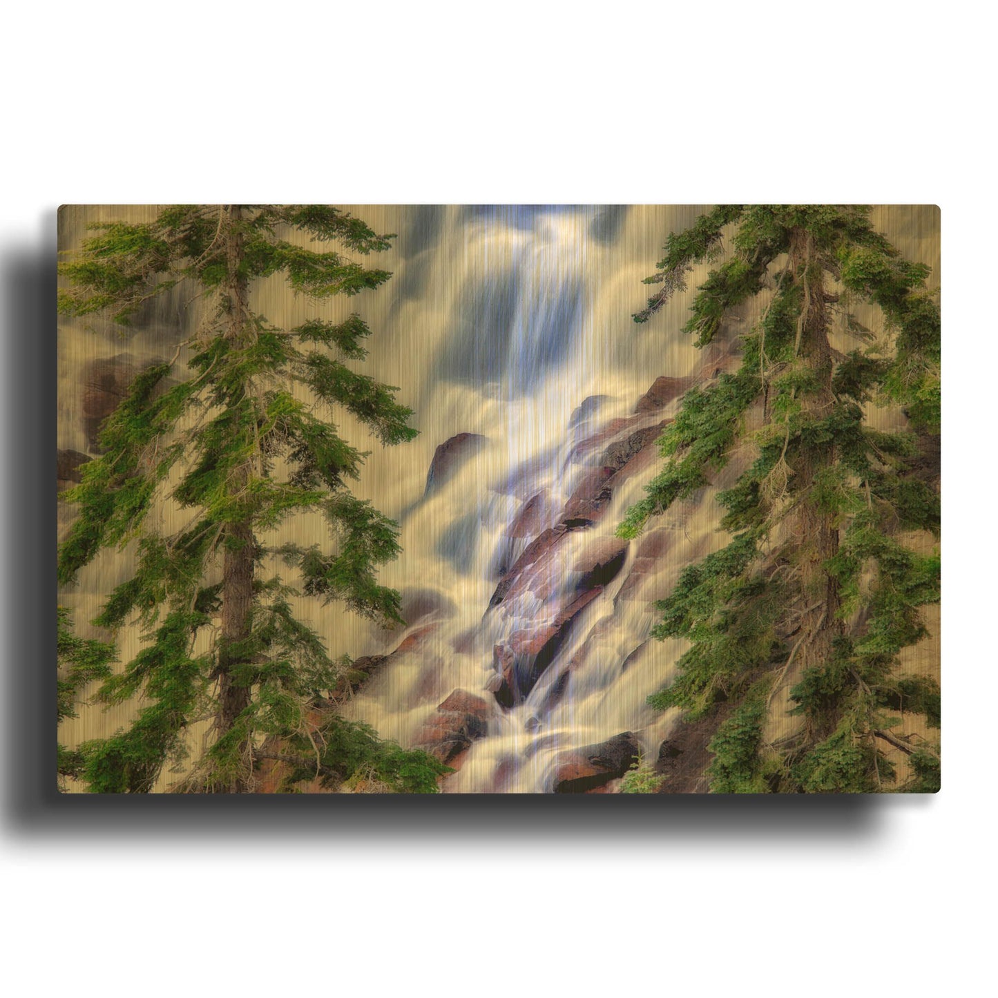 'The Falls' By Dennis Frates Gold Metal Wall Art
