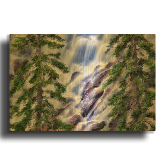 'The Falls' By Dennis Frates Gold Metal Wall Art