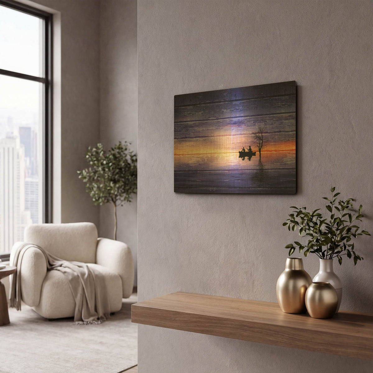 'Moonlit Reverie' By Bess Hamiti Gold Metal Wall Art