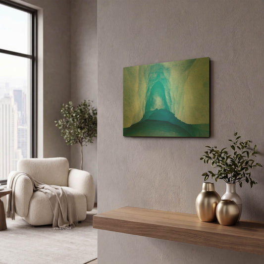 'Glacial' By Dennis Frates Gold Metal Wall Art