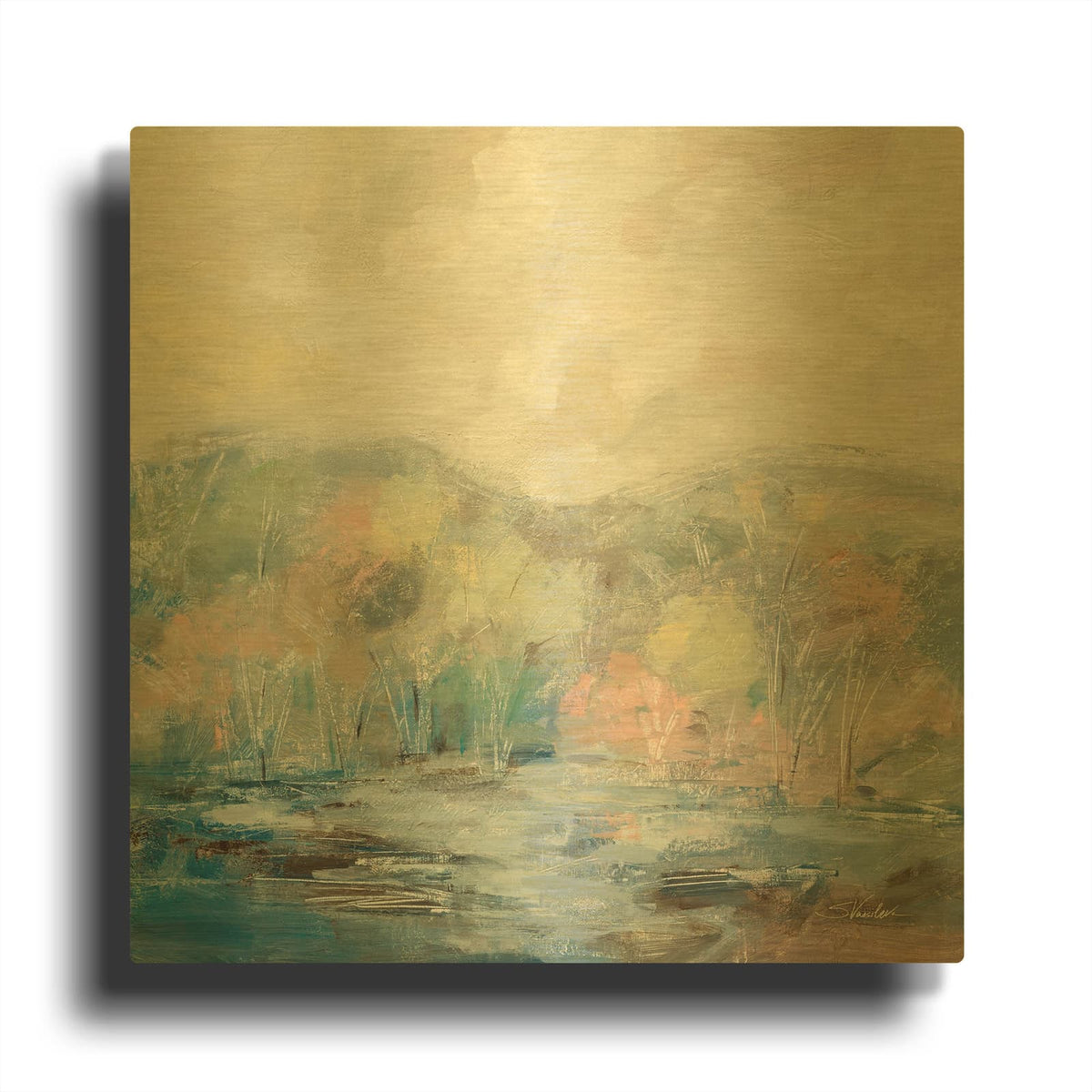'Spring Tale' By Silvia Vassileva Gold Metal Wall Art