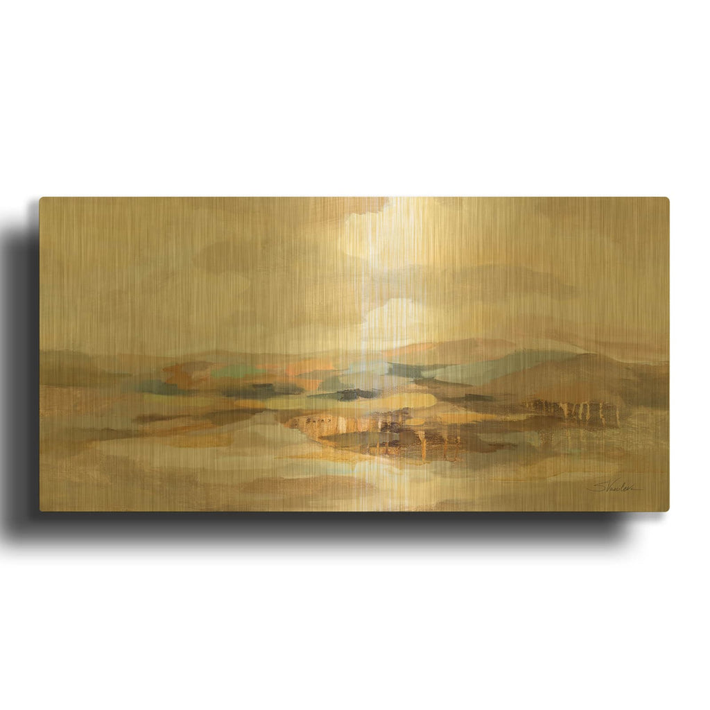 'Subtle Hillside View' By Silvia Vassileva Gold Metal Wall Art